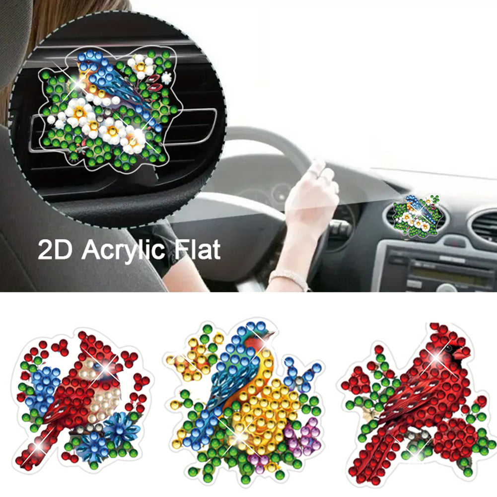 4pc Flower Animal DIY Diamond Painting Car Air Vent Clip Air Freshener for Adult