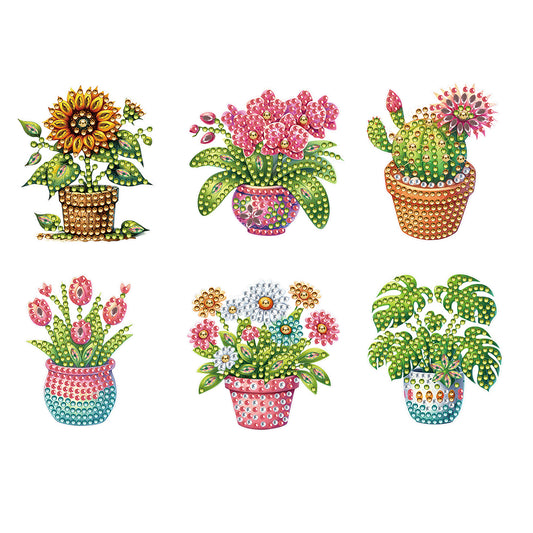 6 Pcs Diamond Art Fridge Magnet DIY Diamond Painting Refrigerator Magnet