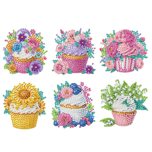 6 Pieces/set Animal Cake DIY Diamond Painting Magnets Refrigerator Fridge Magnet