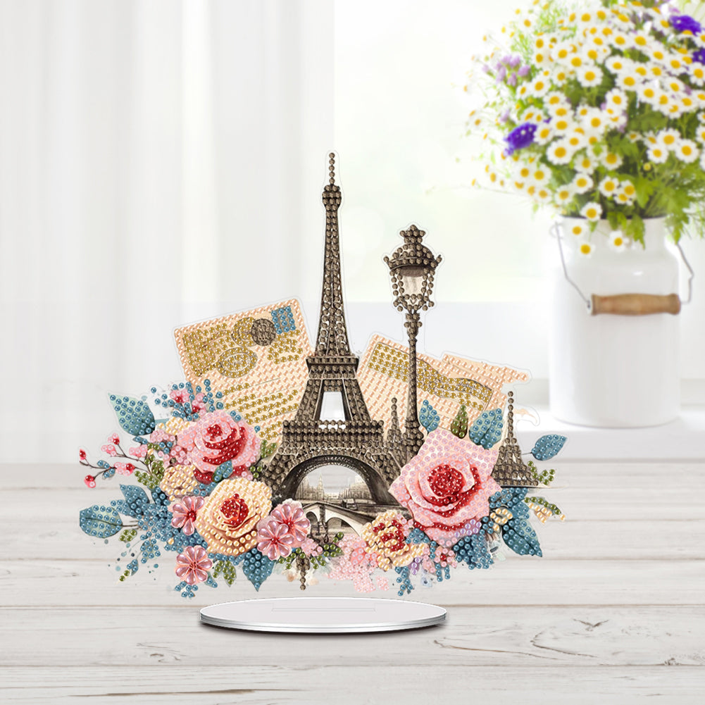 Acrylic Special Shape Flower Table Top Diamond Painting Ornament Kits Home Decor