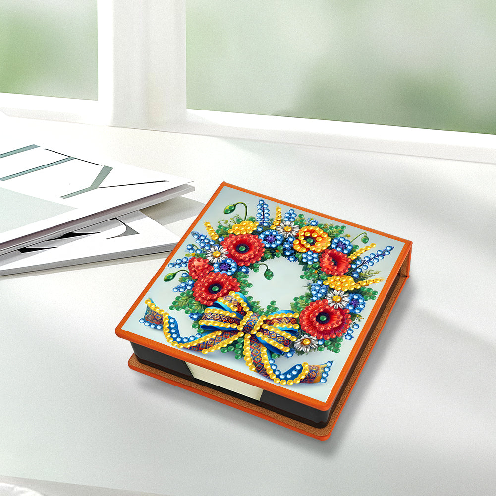 Birds Leather Diamond Art Note Box with 150 Sheets of Paper for Adults Beginners