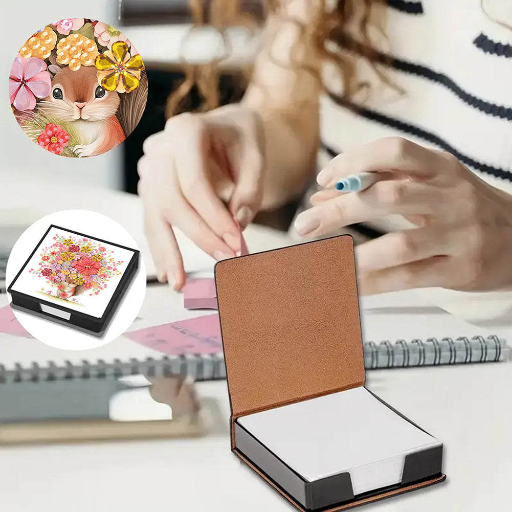 Cross Leather Diamond Art Note Box with 160 Sheets of Paper for Adults Beginners