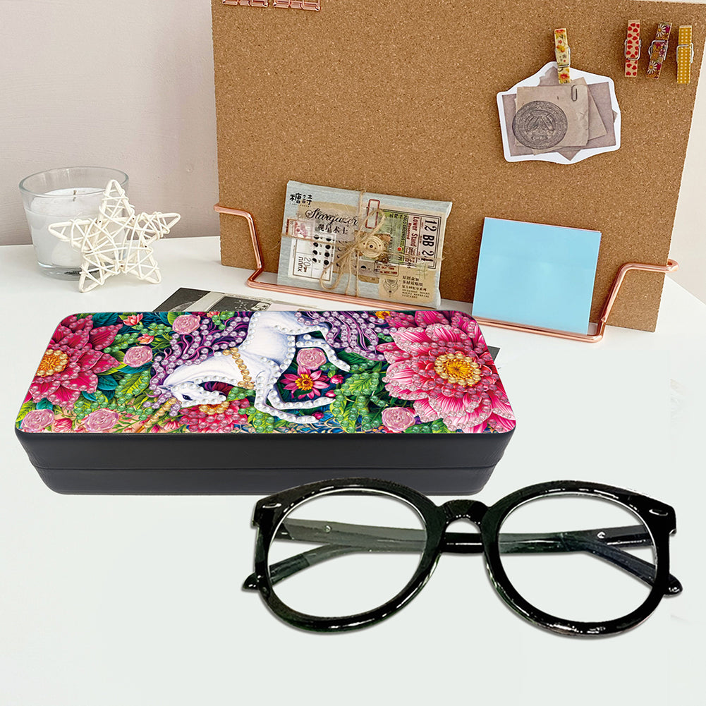 2Pcs Diamond Painting Eyeglasses Case Glasses Storage Case for Friends Gift