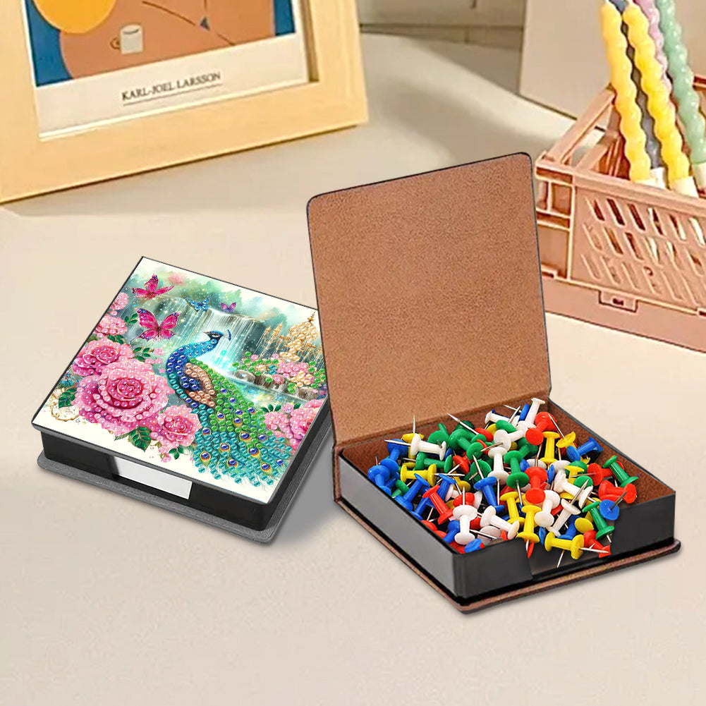 Cross Leather Diamond Art Note Box with 160 Sheets of Paper for Adults Beginners