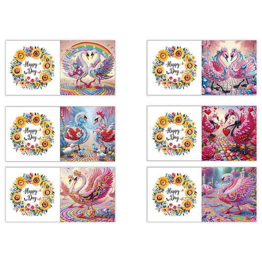 6pcs Diamond Painting Greeting Cards DIY Handmade Diamond Art Cards for Adults