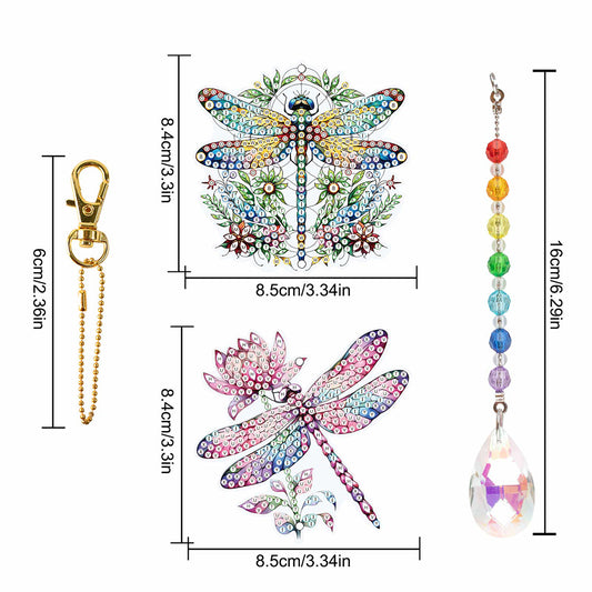 2Pcs 5D DIY Diamond Painting Sun Catcher Crystal Painting Ornaments for Adults