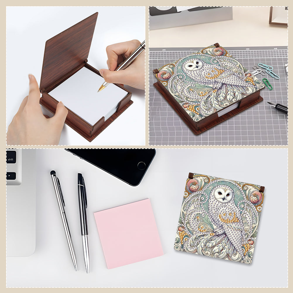 Animals Diamond Painting Notecard Box Gem Art Sticky Note Holder for Home Office