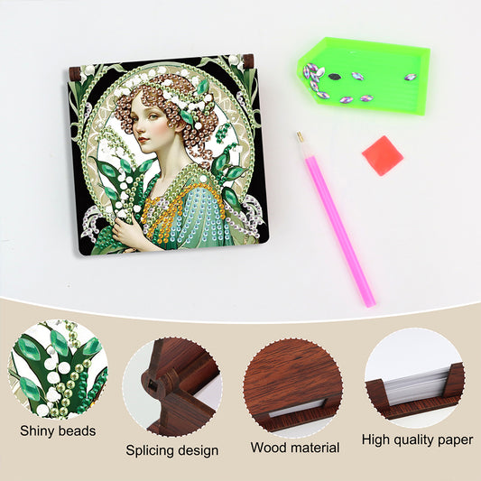 Animals Diamond Painting Notecard Box Gem Art Sticky Note Holder for Home Office