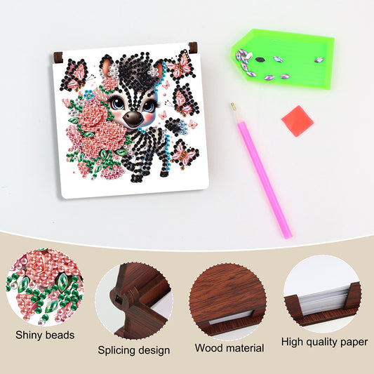 Animals Diamond Painting Notecard Box Gem Art Sticky Note Holder for Home Office