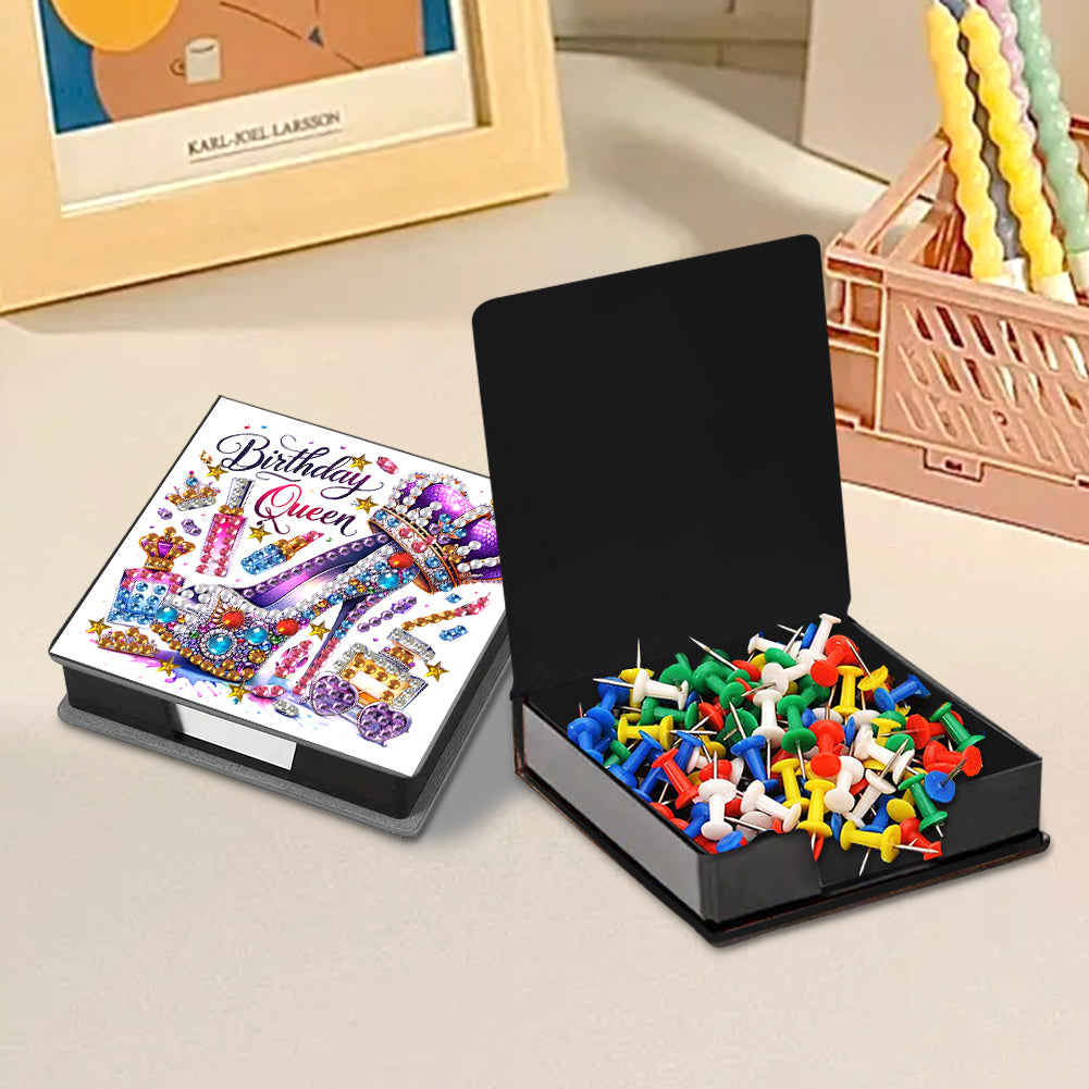 Animals Diamond Painting Notecard Box Gem Art Sticky Note Holder for Home Office