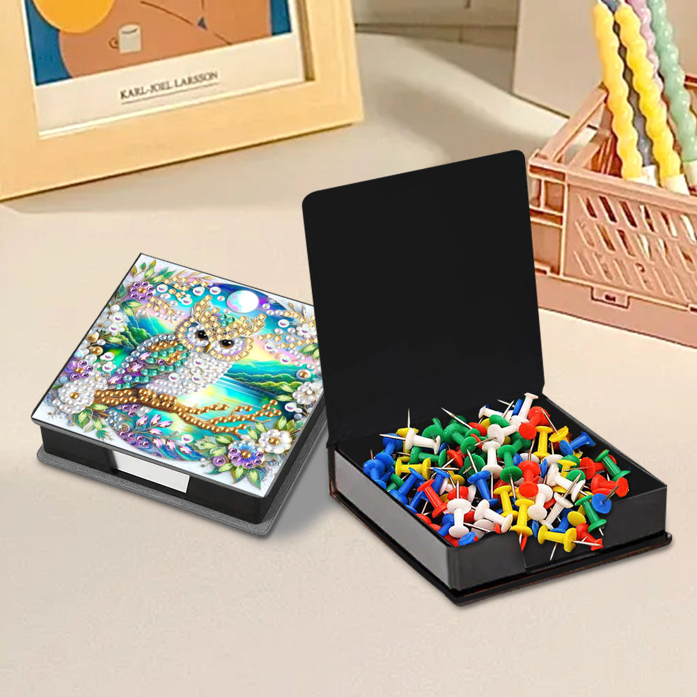 Animals Diamond Painting Notecard Box Gem Art Sticky Note Holder for Home Office