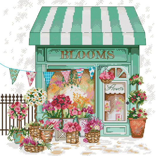 Flower Shop - 14CT Stamped Cross Stitch 38*37CM(Joy Sunday)