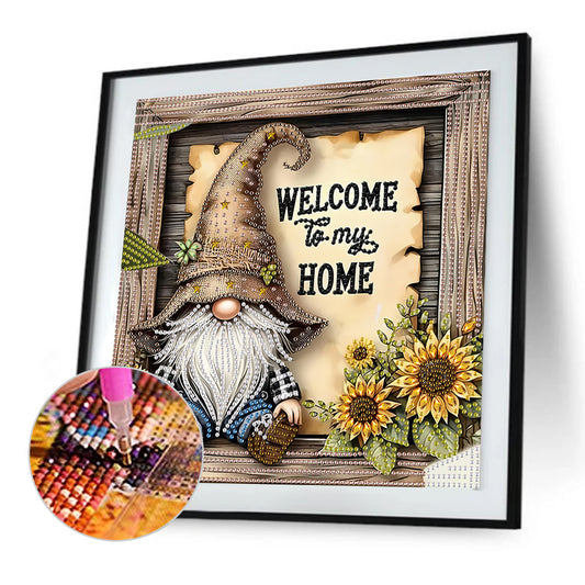 Sunflower Gnome - Special Shaped Drill Diamond Painting 30*30CM