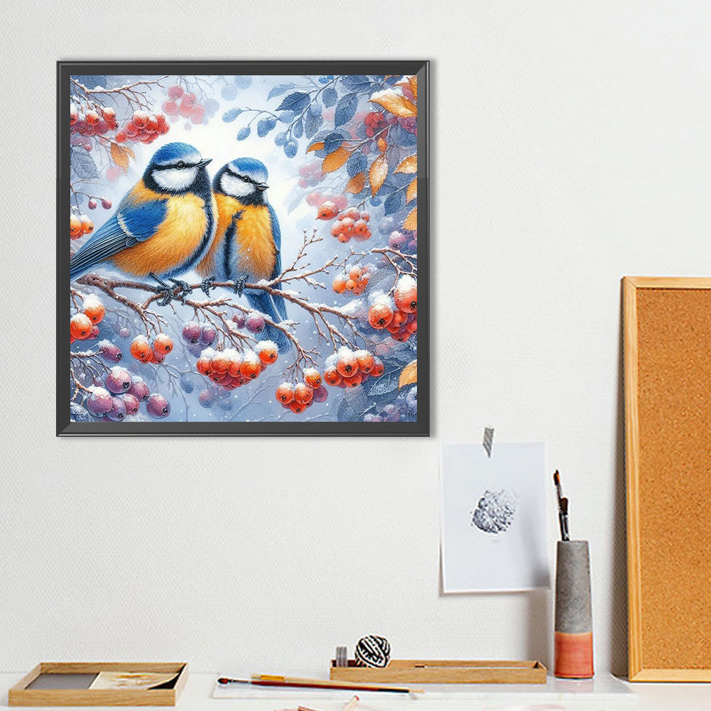 Blue Cardinal - Full Round Drill Diamond Painting 40*40CM