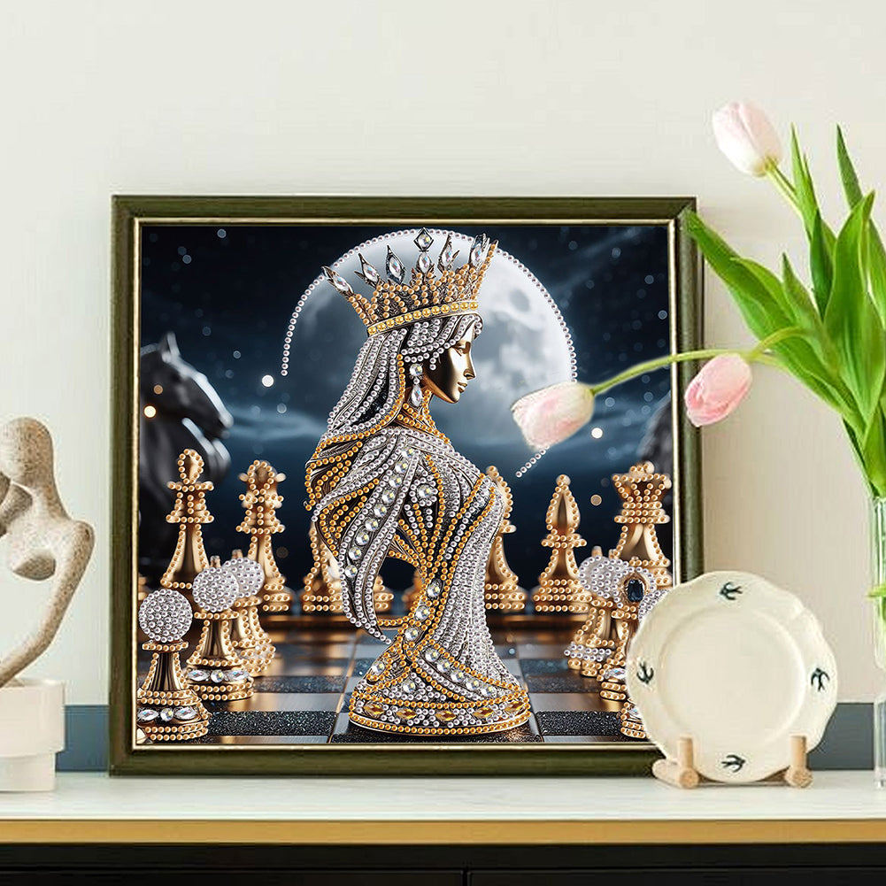 Abstract Chess Goddess - Special Shaped Drill Diamond Painting 30*30CM