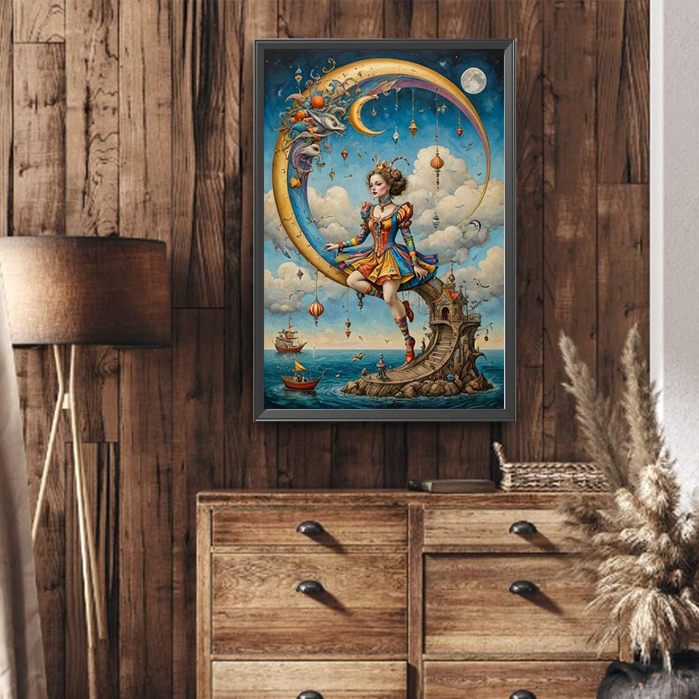 Abstract Lady - Full Round Drill Diamond Painting 40*60CM