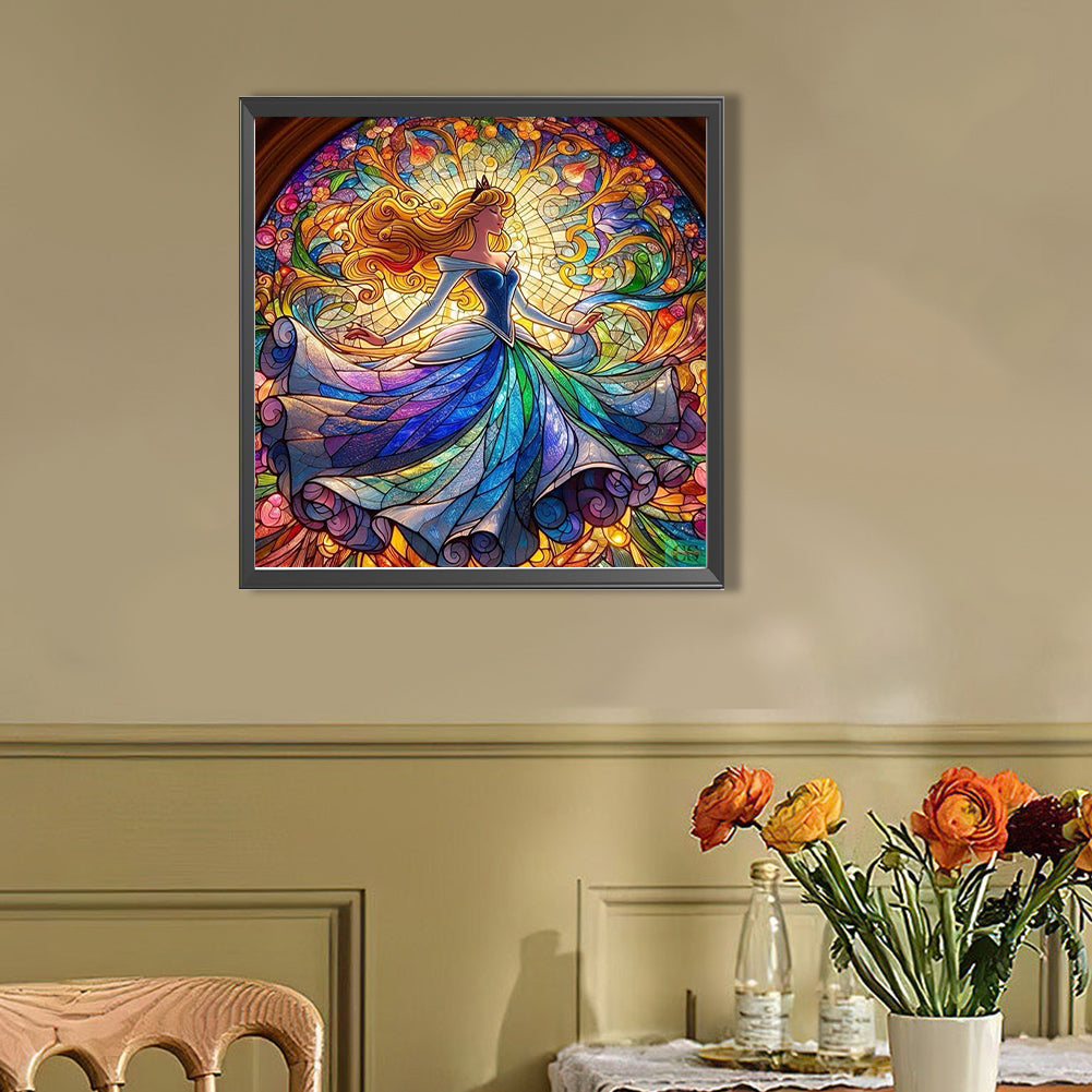 Sleeping Beauty Glass Painting - Full AB Round Drill Diamond Painting 40*40CM