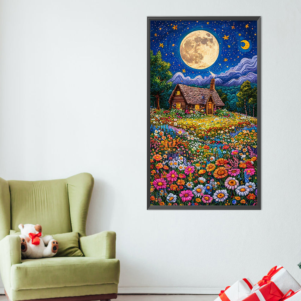 Flower Sea Hut - Full AB Round Drill Diamond Painting 40*70CM