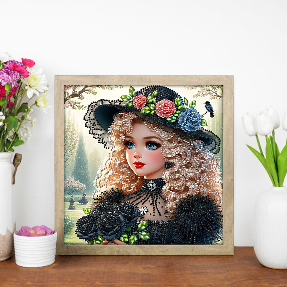 Elegant Little Girl - Special Shaped Drill Diamond Painting 30*30CM