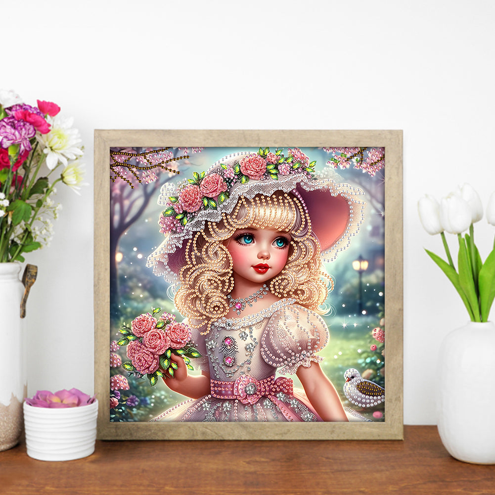 Elegant Little Girl - Special Shaped Drill Diamond Painting 30*30CM