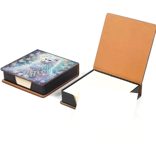 Leather 5D Diamond Painting Kit Note Box Diamond Art Notepad Box for Home Office