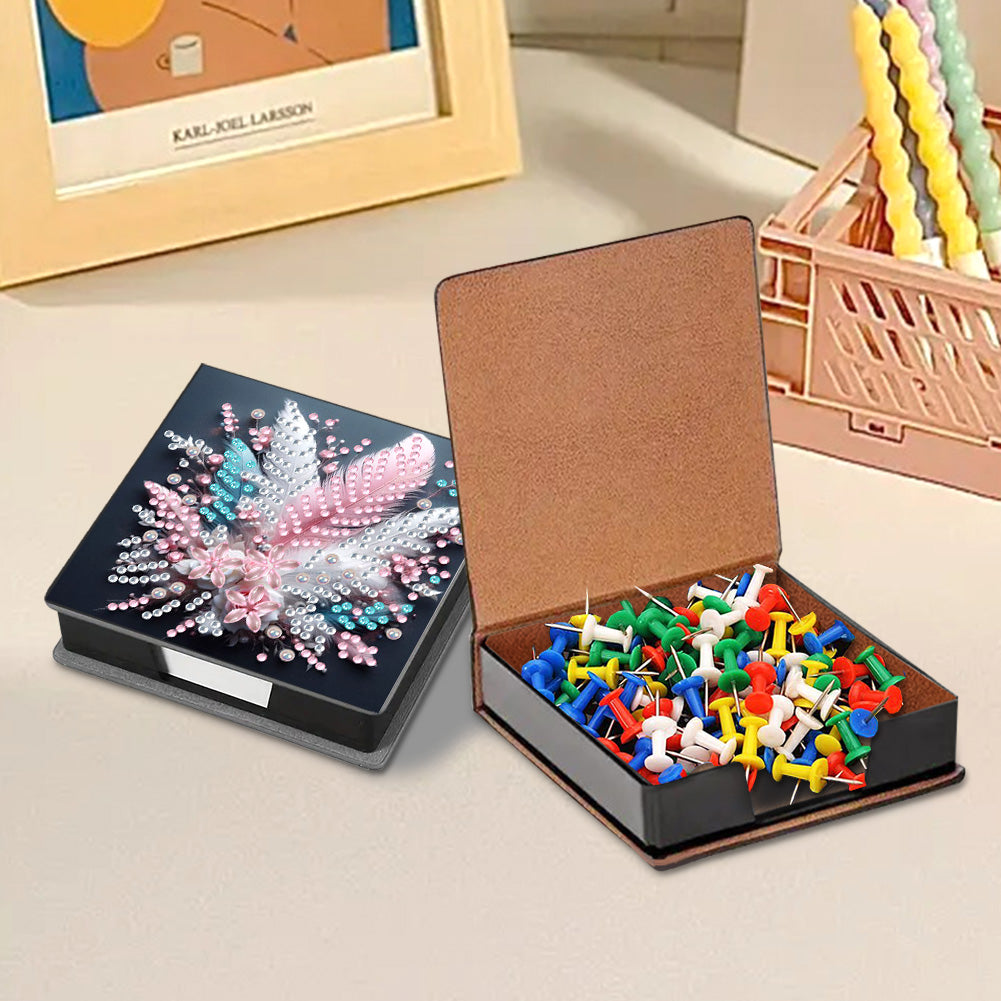 Leather 5D Diamond Painting Kit Note Box Diamond Art Notepad Box for Home Office