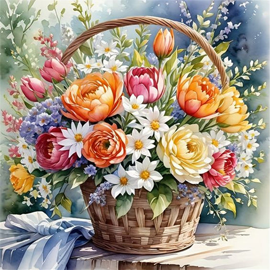 Vintage Flower Baskets - 11CT Stamped Cross Stitch 40*40CM