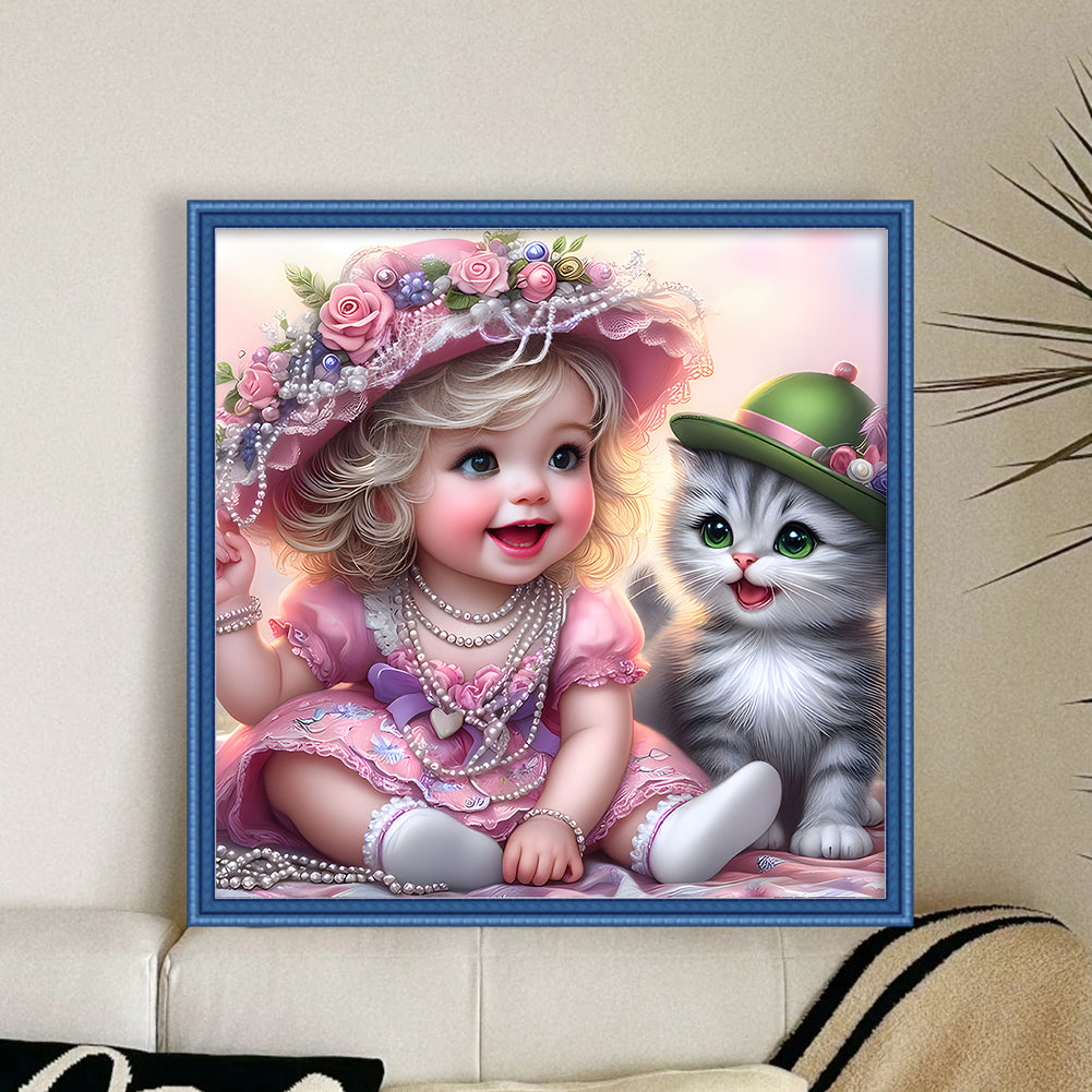 Lovely Girls - 11CT Stamped Cross Stitch 40*40CM