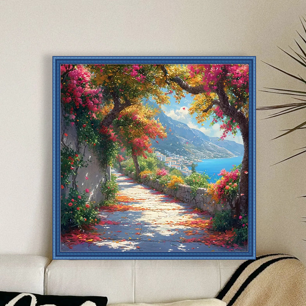 Seaside Town - Stamped Cross Stitch 50*50CM