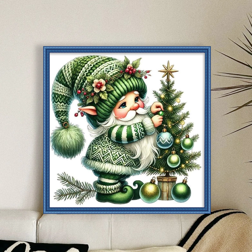 Christmas Tree Gnomes - 11CT Stamped Cross Stitch 40*40CM