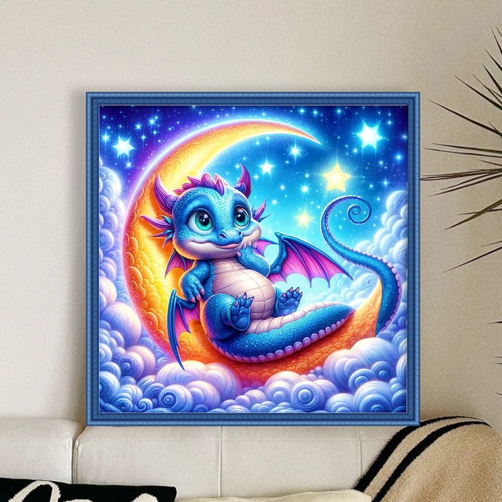 Stars And Moon Dragons - 11CT Stamped Cross Stitch 40*40CM