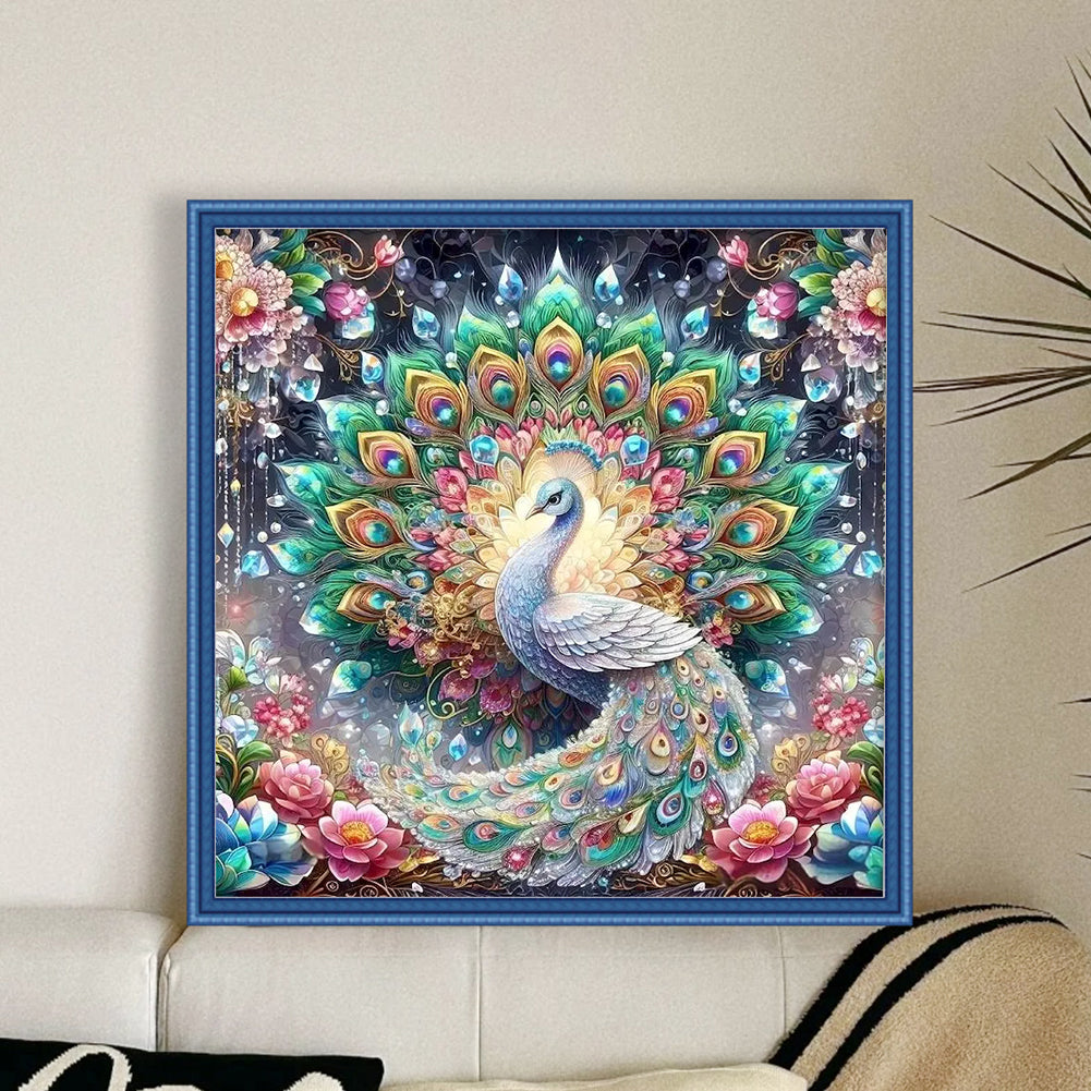 Peacocks - 11CT Stamped Cross Stitch 50*50CM