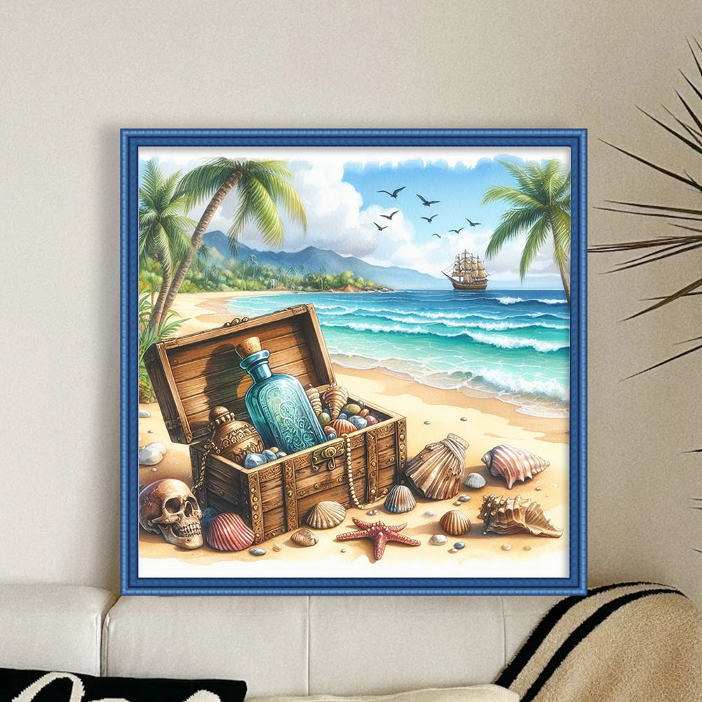 Seaside Boxes - 11CT Stamped Cross Stitch 40*40CM