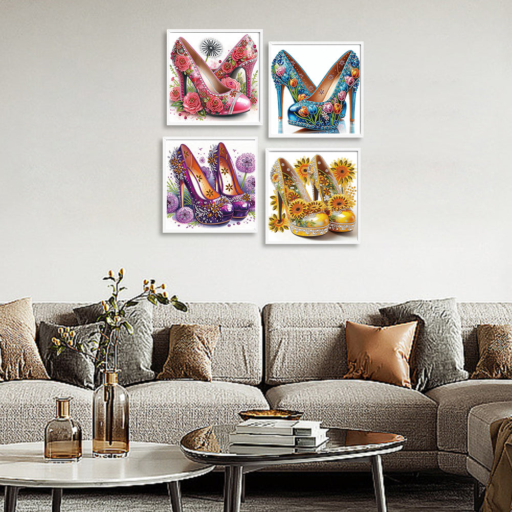 4 Pcs High Heels - Special Shaped Drill Diamond Painting 30*30CM