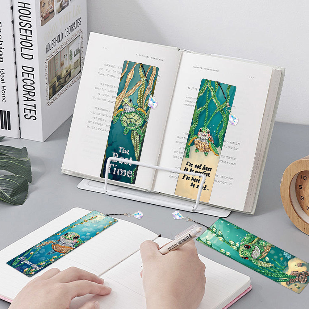 4Pcs Special Shape Dragonfly DIY Bookmarks Diamond Painting Kits for Book Lovers