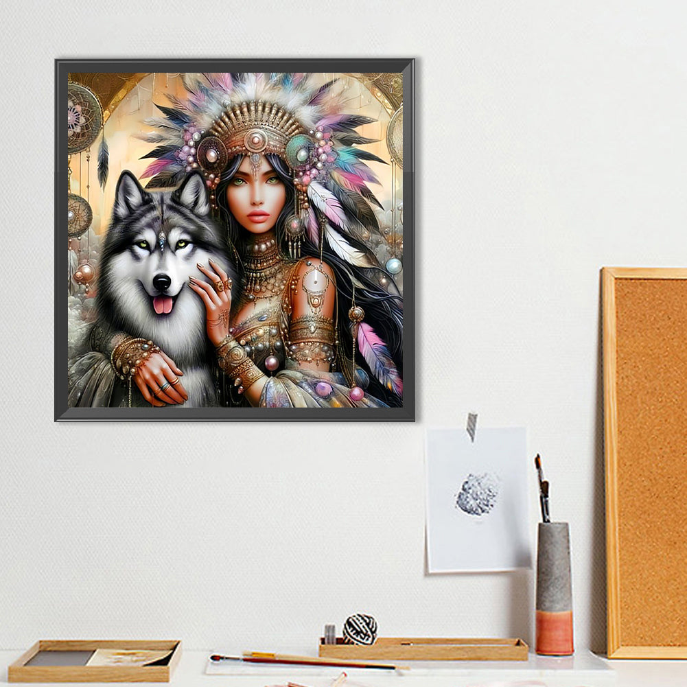 Beauty And Animals - Full Round Drill Diamond Painting 40*40CM