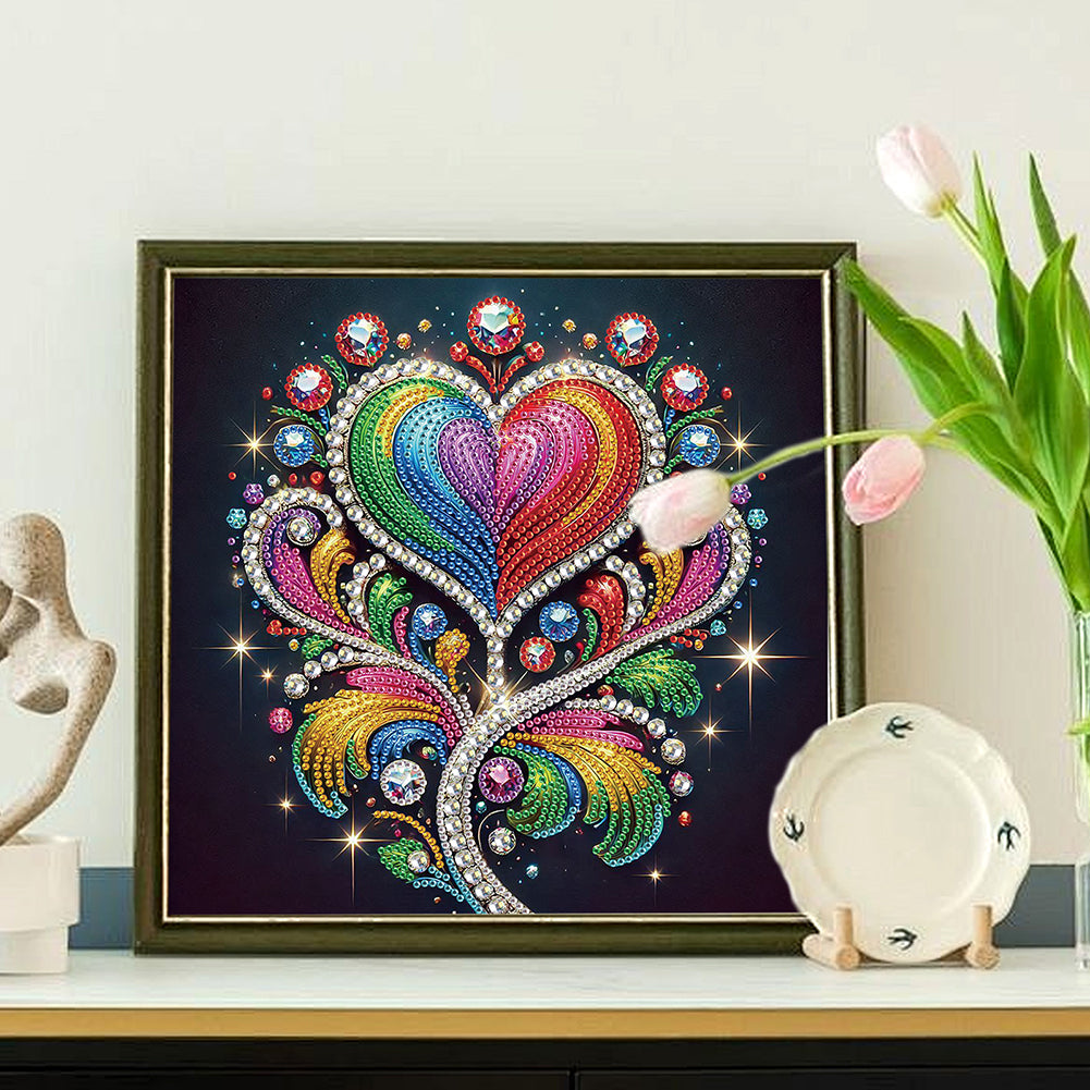 Shining Love - Special Shaped Drill Diamond Painting 30*30CM