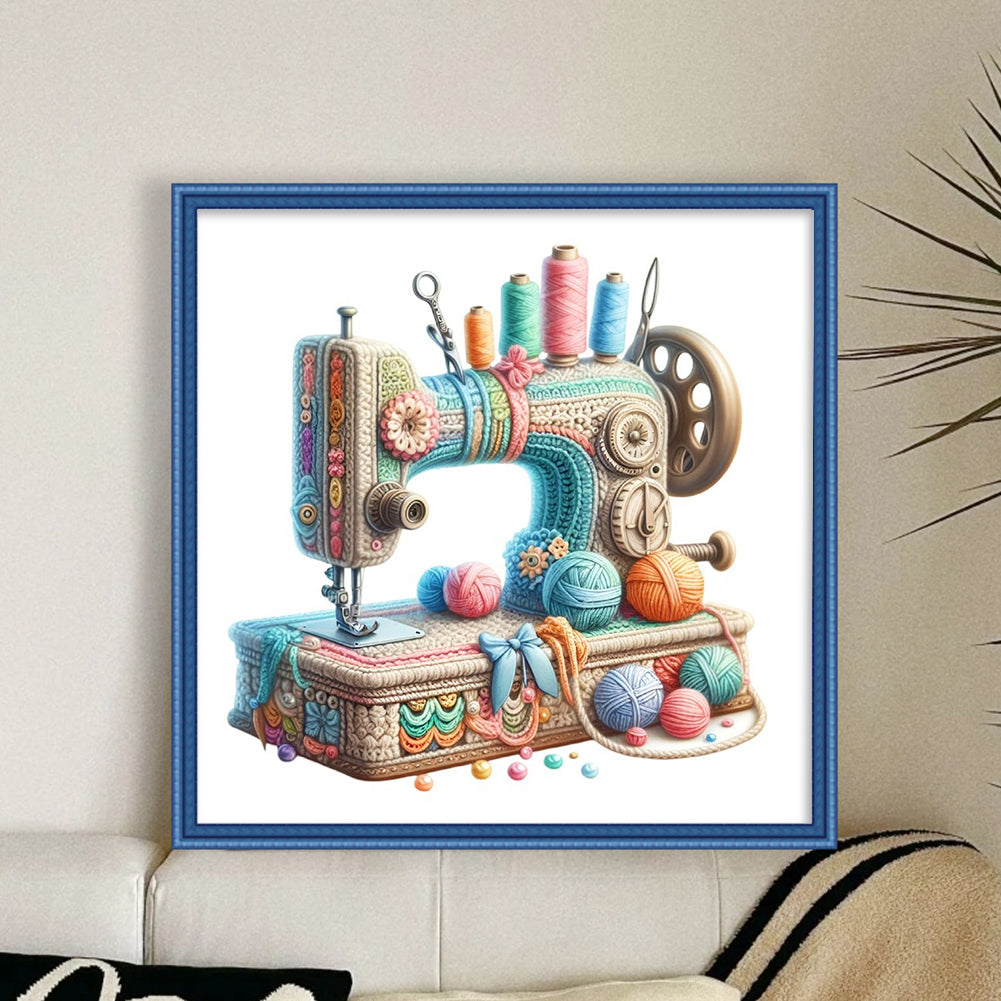 Sewing Machine - 14CT Stamped Cross Stitch 40*40CM