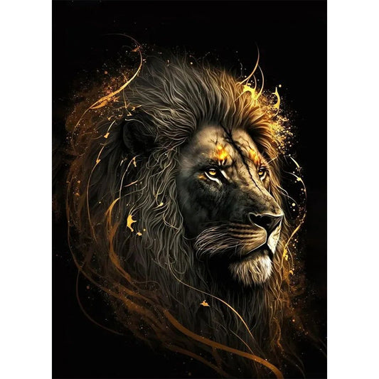 Blond Lion - Full AB Round Drill Diamond Painting 40*55CM