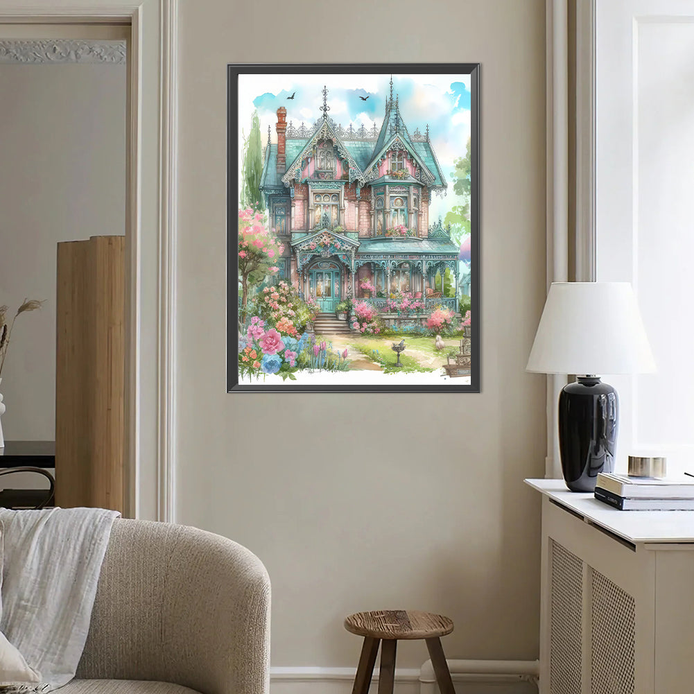 House Castle - Full Round Drill Diamond Painting 40*50CM