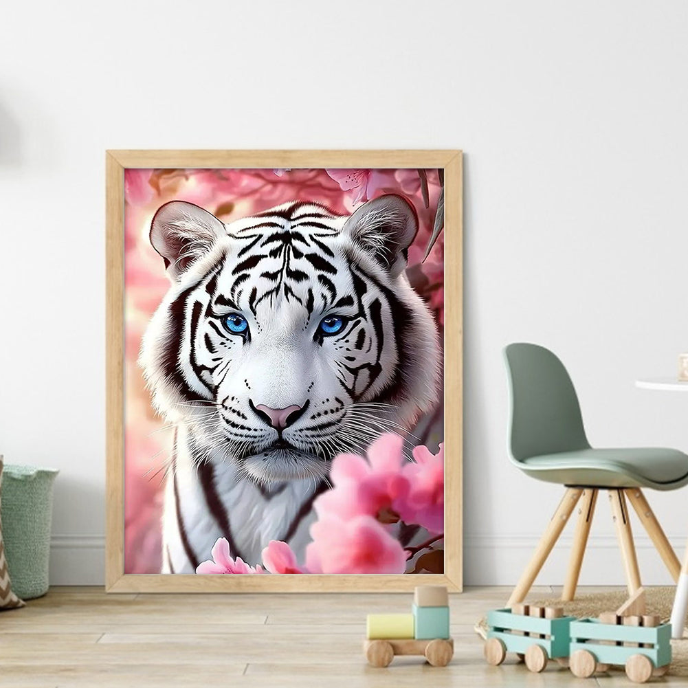 White Tiger - 11CT Stamped Cross Stitch 40*50CM