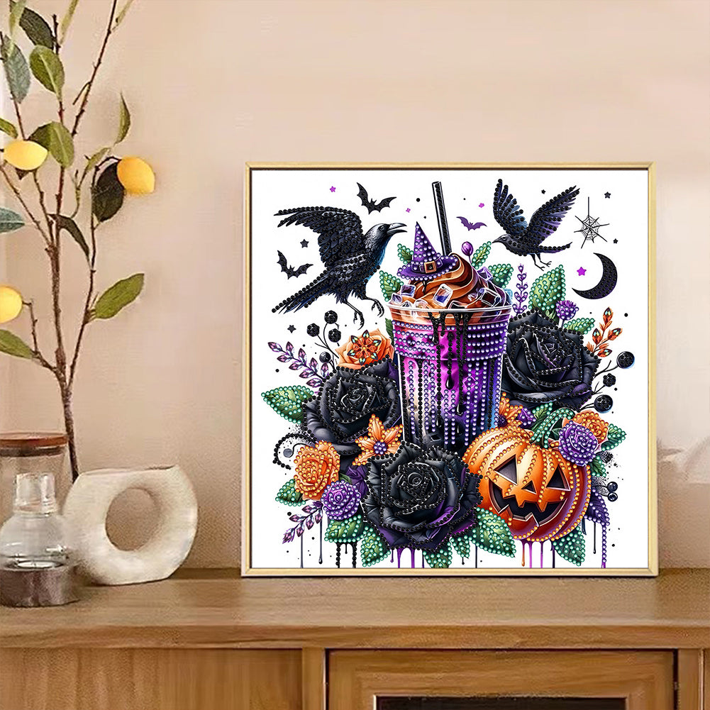 Crow Pumpkin - Special Shaped Drill Diamond Painting 30*30CM