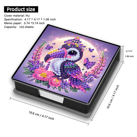 Leather 5D Diamond Painting Kit Note Box Diamond Art Notepad Box for Home Office