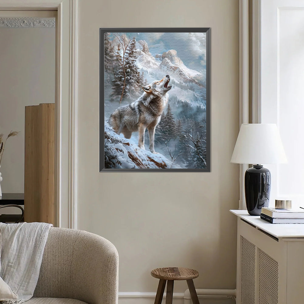 Snow Wolf - Full Round Drill Diamond Painting 40*50CM