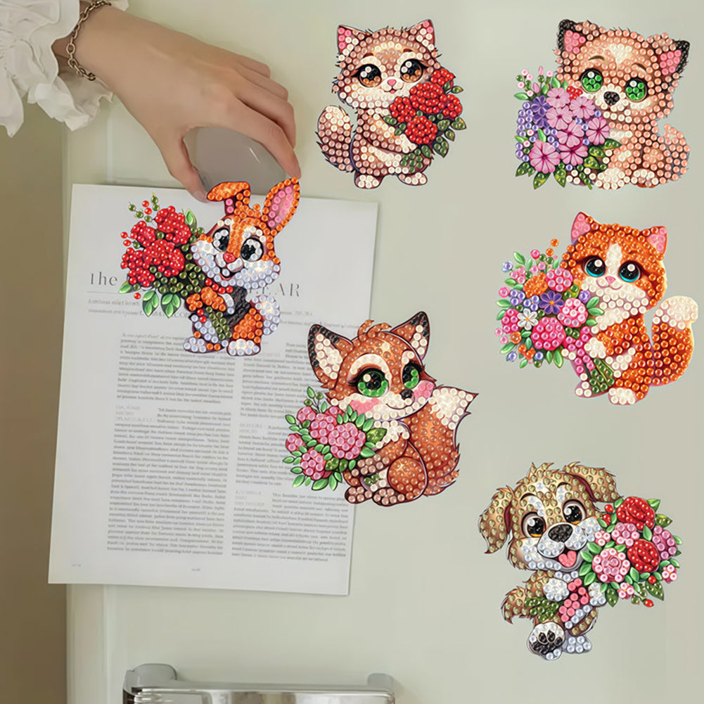 6Pcs Diamond Painting Refrigerator Magnets Diamond Art Kits for Adults Beginners
