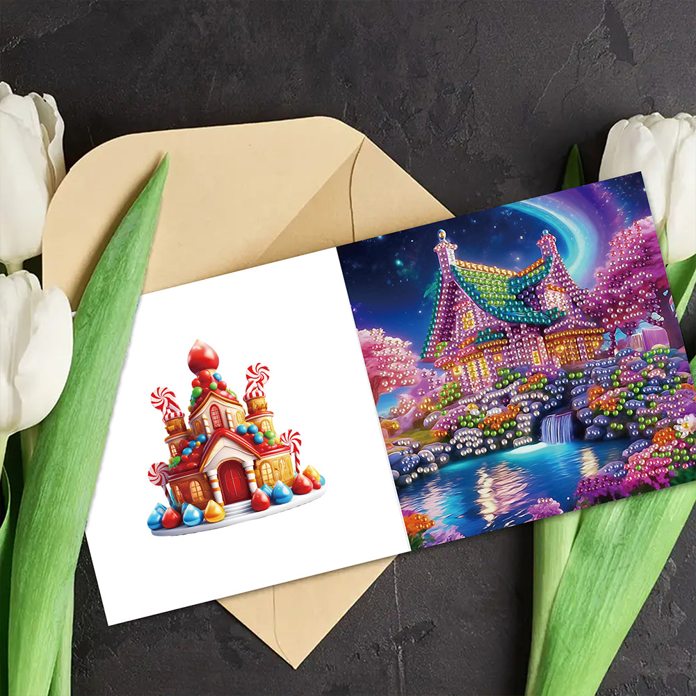 6pcs Diamond Painting Greeting Cards Handmade DIY Diamond Art Cards for Adults
