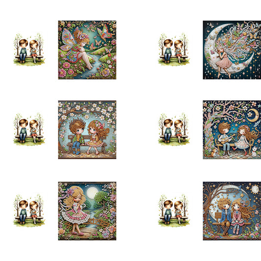 6pcs Diamond Painting Greeting Cards Handmade DIY Diamond Art Cards for Adults