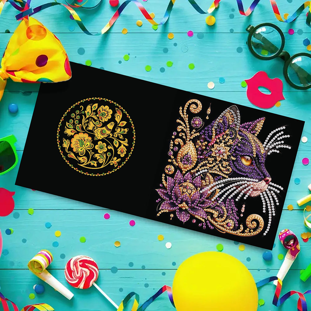 6pcs Diamond Painting Greeting Cards Handmade DIY Diamond Art Cards for Adults