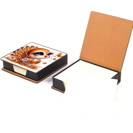 Leather Animals Diamond Painting Notecard Box Flowers Gem Art Sticky Note Holder