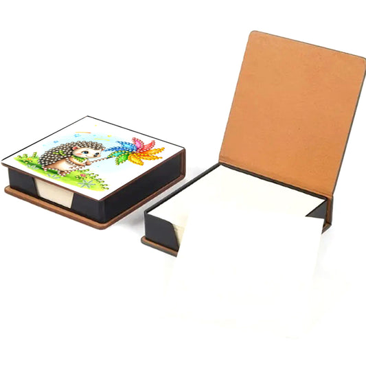 Leather Animals Diamond Painting Notecard Box Flowers Gem Art Sticky Note Holder